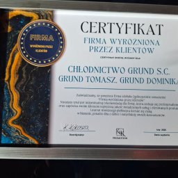- Certyfikat Firmy Wyróżnionej Przez Klientów - jest indywidualną rekomendacją dla firmy, która cechuje się profesjonalizmem oraz zapewnia swoim klientom najwyższą jakość świadczonych usług i oferowanych produktów.