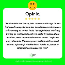 Zachęcam do zapoznania się z opiniami na temat współpracy ze mną 🙂 https://www.facebook.com/lifestylefittomaszkr.../reviews/...
stylzyciafit.blogspot.com/p/opinie.html