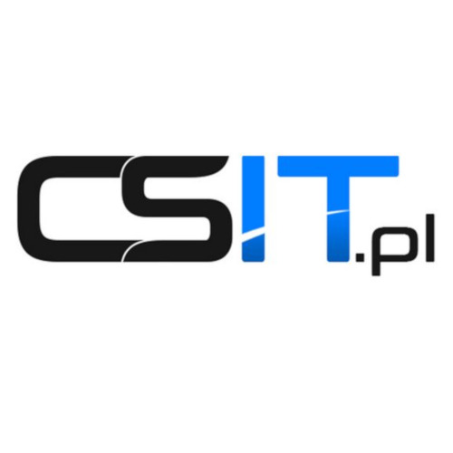 Logo firmy CSIT.pl z czarnym 'CS' i niebieskim 'IT.pl' na białym tle.