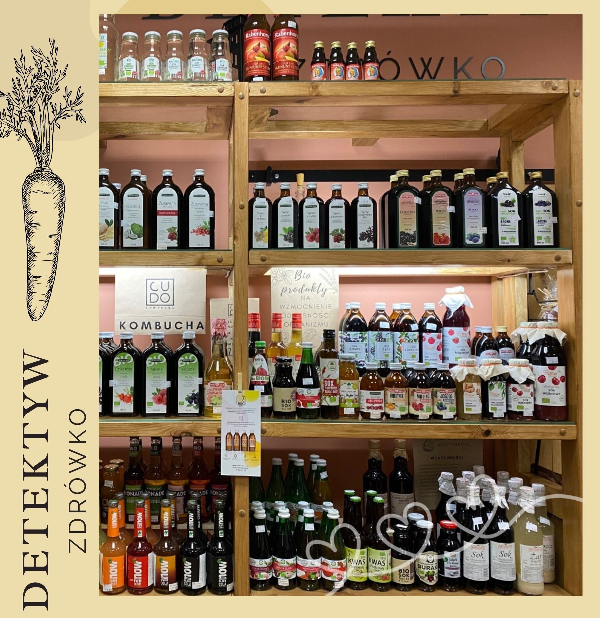 Sklep ze zdrową żywnością Detektyw Zdrówko - soki i syropy