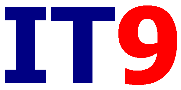 Graficzne przedstawienie skrótu IT9 w kolorach granatowym i czerwonym na białym tle.