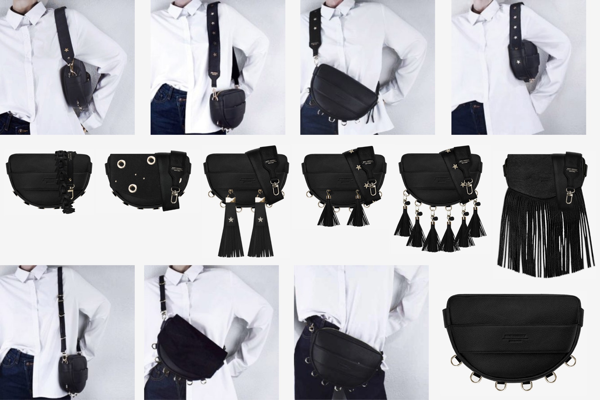 Skórzana torebka półksiężyc Make Yourself - model LUNA.