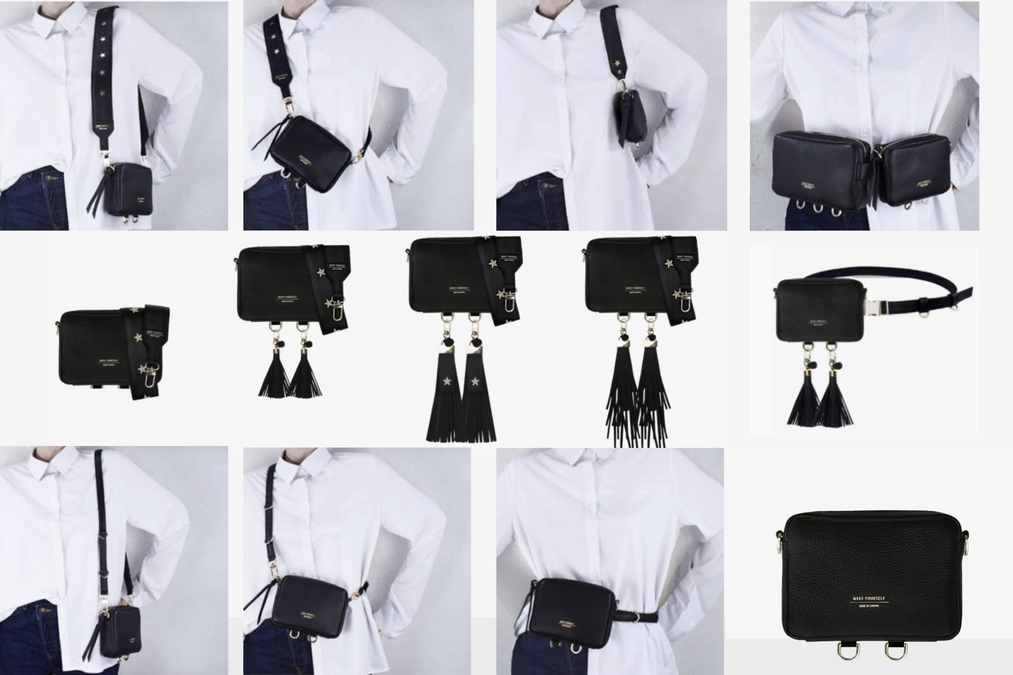 Skórzana torebka listonoszka Make Yourself - model BABY CUBE.