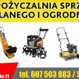 Ekspozycja sprzętu budowlanego i ogrodniczego na sprzedaż lub wynajem: zagęszczarka, przecinarka do betonu, glebogryzarka, kosiarka spalinowa, agregat prądotwórczy Honda SCT 7000