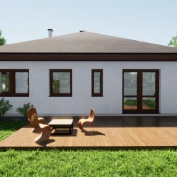 Projekt "Kwadrat-1" to parterowy dom bez użytkowego poddasza, dla rodziny 2+2, o powierzchni użytkowej 95,7m2.