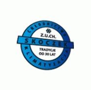 Okrągłe logo firmy Z.U.Ch. Skoczek z napisem 'Chłodnictwo Klimatyzacja' i hasłem 'Tradycje od 30 lat', umieszczone na białym tle.
