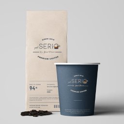 Logotyp kawiarni pół SERIO