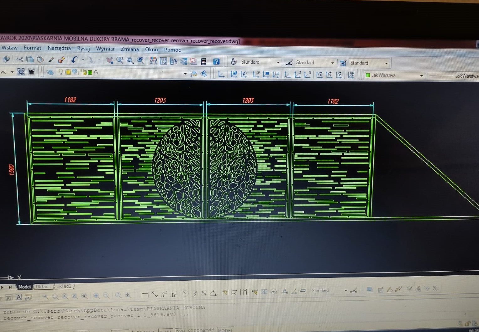 Projekt bramy wjazdowej.
