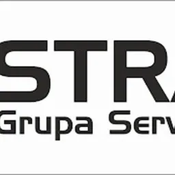 Logo firmy 'Straż Grupa Serwisowa' z symbolem gaśnicy w czerwonym kwadracie.