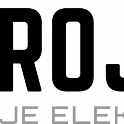 Logo firmy PP Projekt Instalacje Elektryczne z czerwonym kwadratem po lewej stronie i czarnym napisem Projekt nad szarym napisem Instalacje Elektryczne.