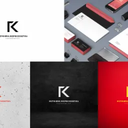 Wizualizacja identyfikacji wizualnej firmy Inżynieria Bezpieczeństwa Pożarowego: logo, wizytówki, papier firmowy i mockup strony internetowej na smartfonie.