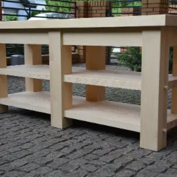 konsola podumywalkowa, dwustanowiskowa, lita sosna