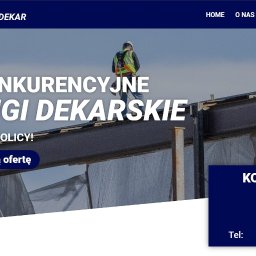 Neon revolution - Tutaj kawałek strony dla firmy zajmującej się usługami dekarskimi.