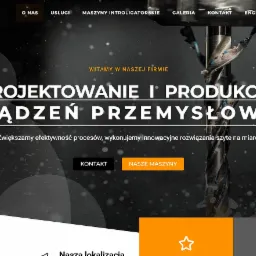 Projekt dla firmy zajmującej się produkcją maszyn przemysłowych. Urywek ze strony.