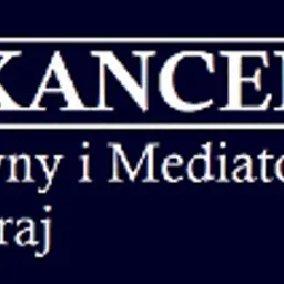 Logo kancelarii prawnej DIKE, z informacją Radca Prawny i Mediator Anna Sobieraj, na ciemnoniebieskim tle.