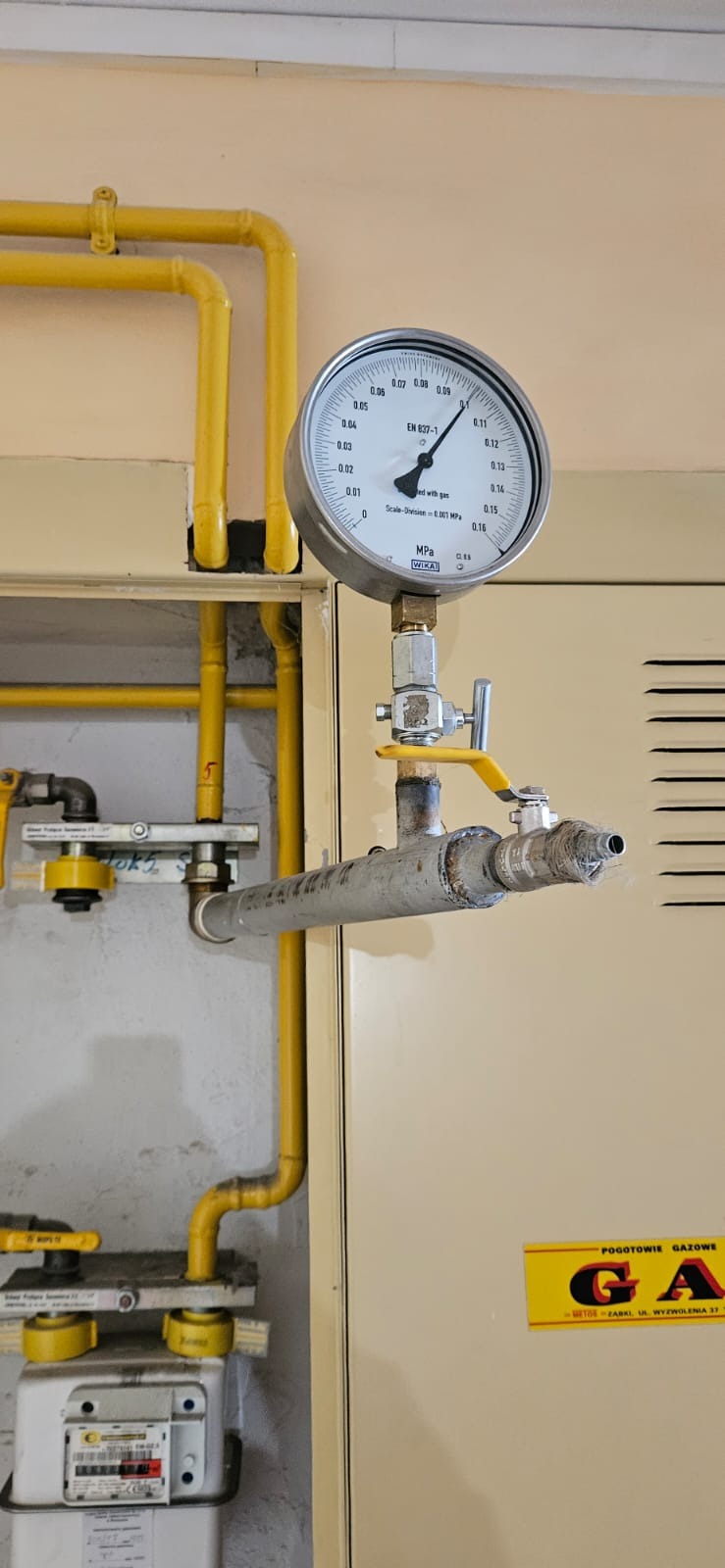 Próba ciśnieniowa instalacji gazowej