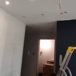 Instalacja oświetlenia (podwieszony sufit) LEDY z wył. schodowym oraz przeniesiony domofon