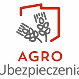 Logo firmy ubezpieczeniowej AGRO z motywem kłosów zboża wewnątrz czerwonej tarczy ochronnej.