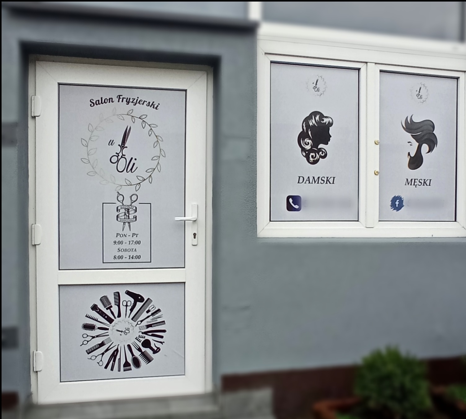 Projekt naklejek dla salonu fryzjerskiego