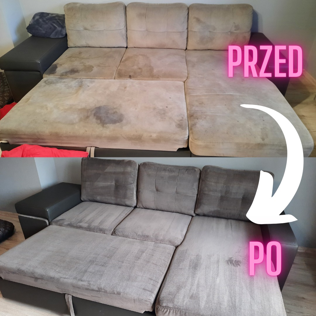 Efekt po praniu strasznie zaniedbanej kanapy.