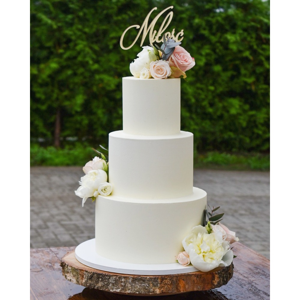 Tort Weselny Piętrowy z Napisem Miłość