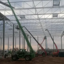 Prace przy budowie hali stalowej Sosnowiec