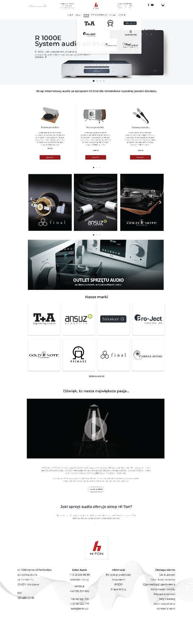 Projekt salonu audio w Warszawie