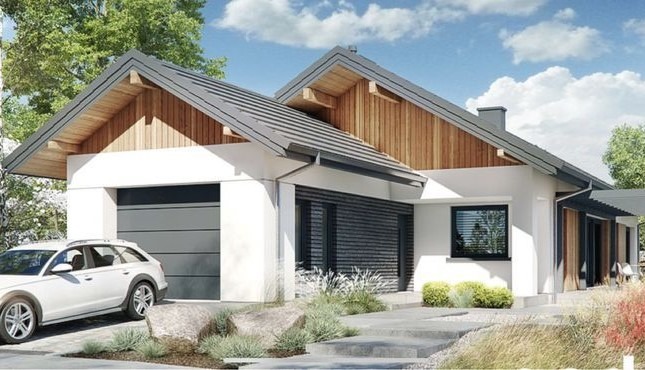 Dom Pniewo, stan surowy zamknięty. Parterowy projekt idealny dla niewielkiej rodziny. działka 7 tys. m2