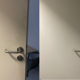 zatłuszczone drzwi przed i po umyciu
