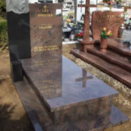 nagrobek pojedynczy, kamień - granit Gnejs i Szwed, rozm. nagrobka 100x190