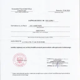 Posiadamy wpis na listę kwalifikowanych pracowników zabezpieczenia technicznego.