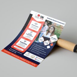 Wykonaliśmy projekt graficzny i wydruk plakatów A2 dla firmy oferującej dodatkowe zajęcia dla młodzieży szkolnej. 