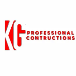 Logo firmy budowlanej z czerwonymi inicjałami 'KC' i tekstem 'PROFESSIONAL CONTRUCTIONS' w czerwonym kolorze z cieniem, na białym tle.