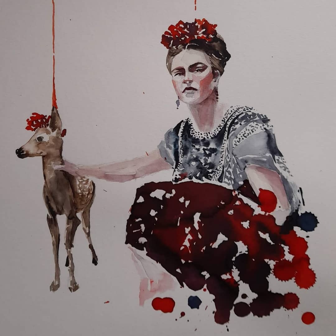 Interpretacja fotografii Technika: ecolina,akwarela