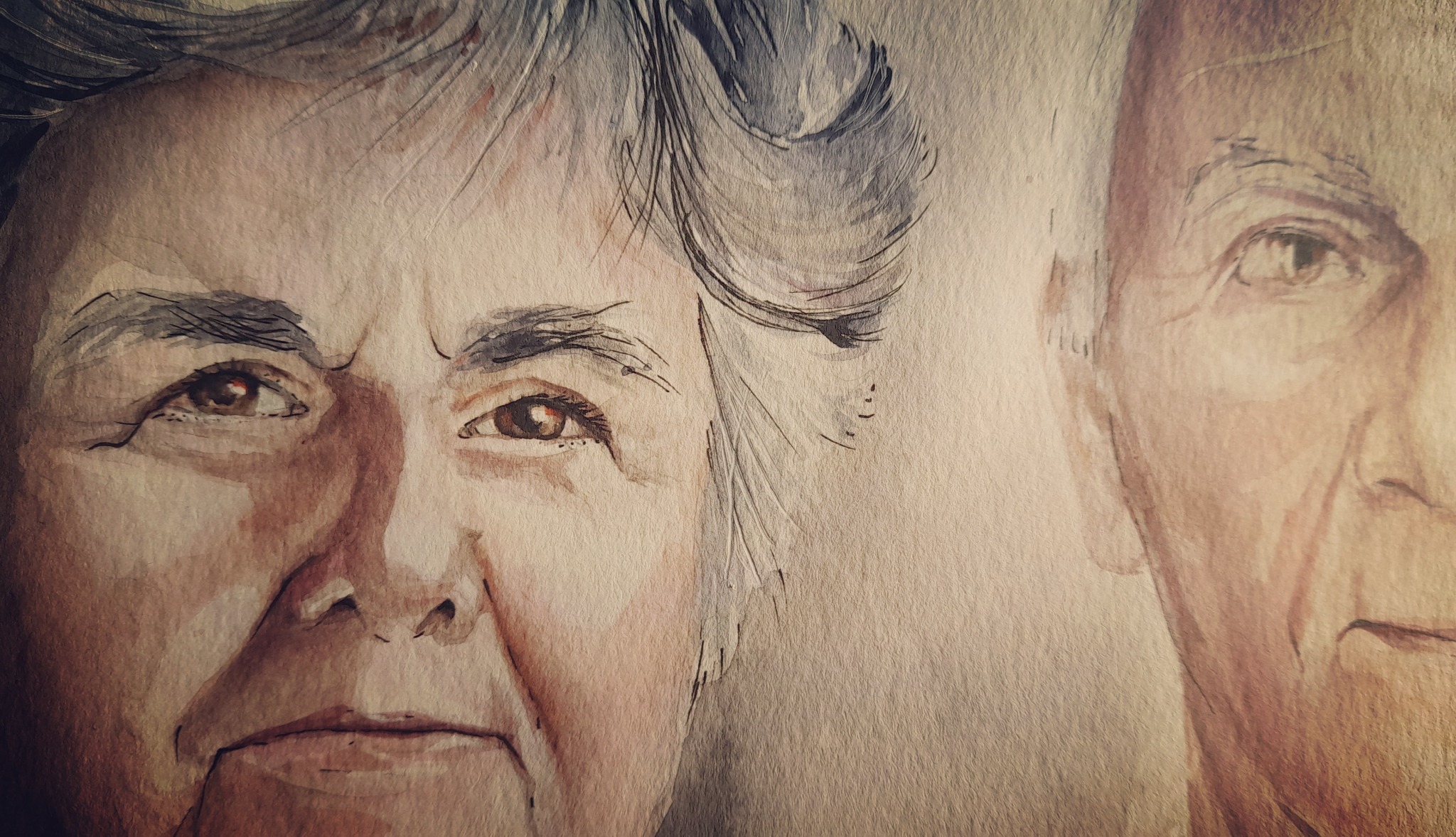 Portret akwarela i cienkopis