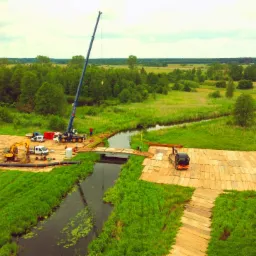 Droga tymczasowa / plac manewrowy z płyt drewnianych