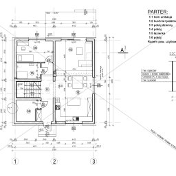 Projekt indywidualny domu mieszkalnego jednorodzinnego z użytkowym poddaszem (rzut parteru) - pow. użytkowa - 138 m2 - pow. Częstochowski