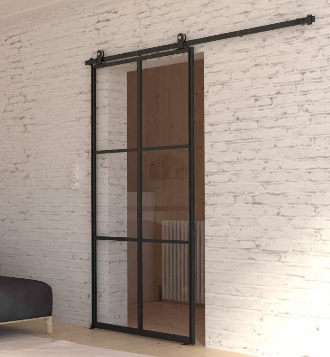 Drzwi przesuwne loftowe na profilach aluminiowych