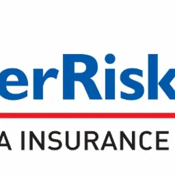 Logo firmy InterRisk Vienna Insurance Group, niebieski napis InterRisk z czerwonym akcentem graficznym i napisem Vienna Insurance Group poniżej.