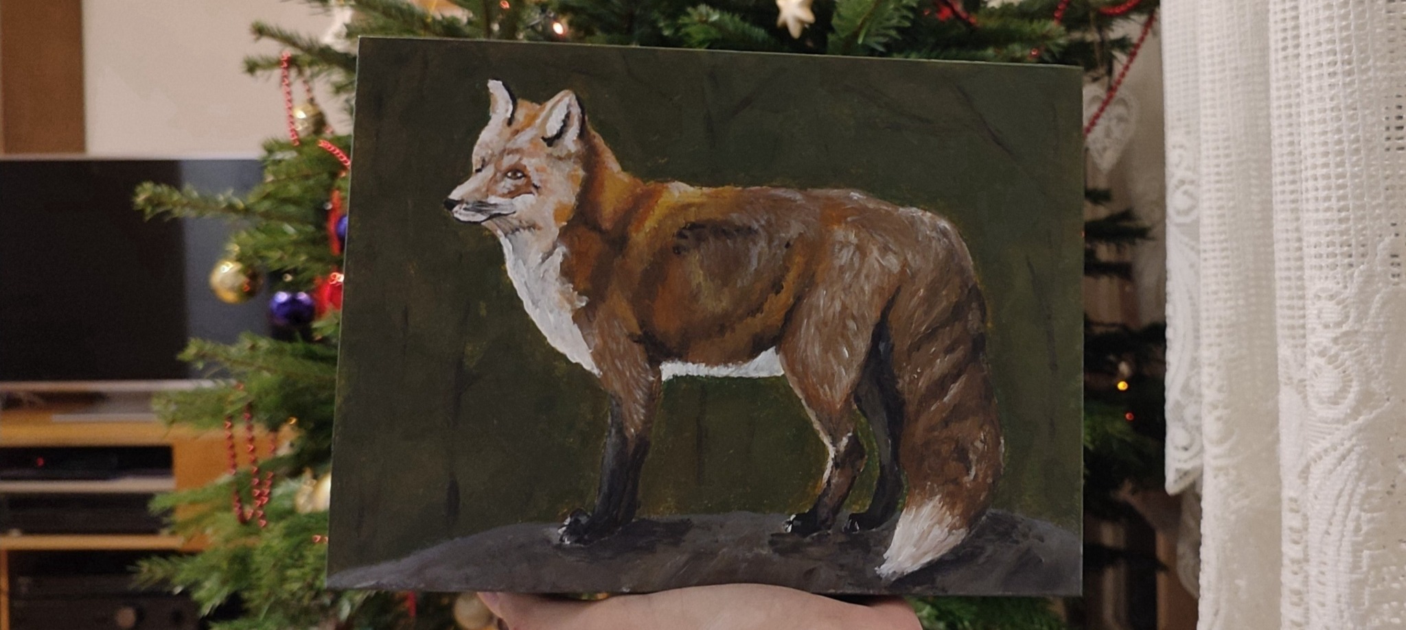 Drewniana szkatułka 20/10/10. Malowana na prezent farbami akrylowymi.