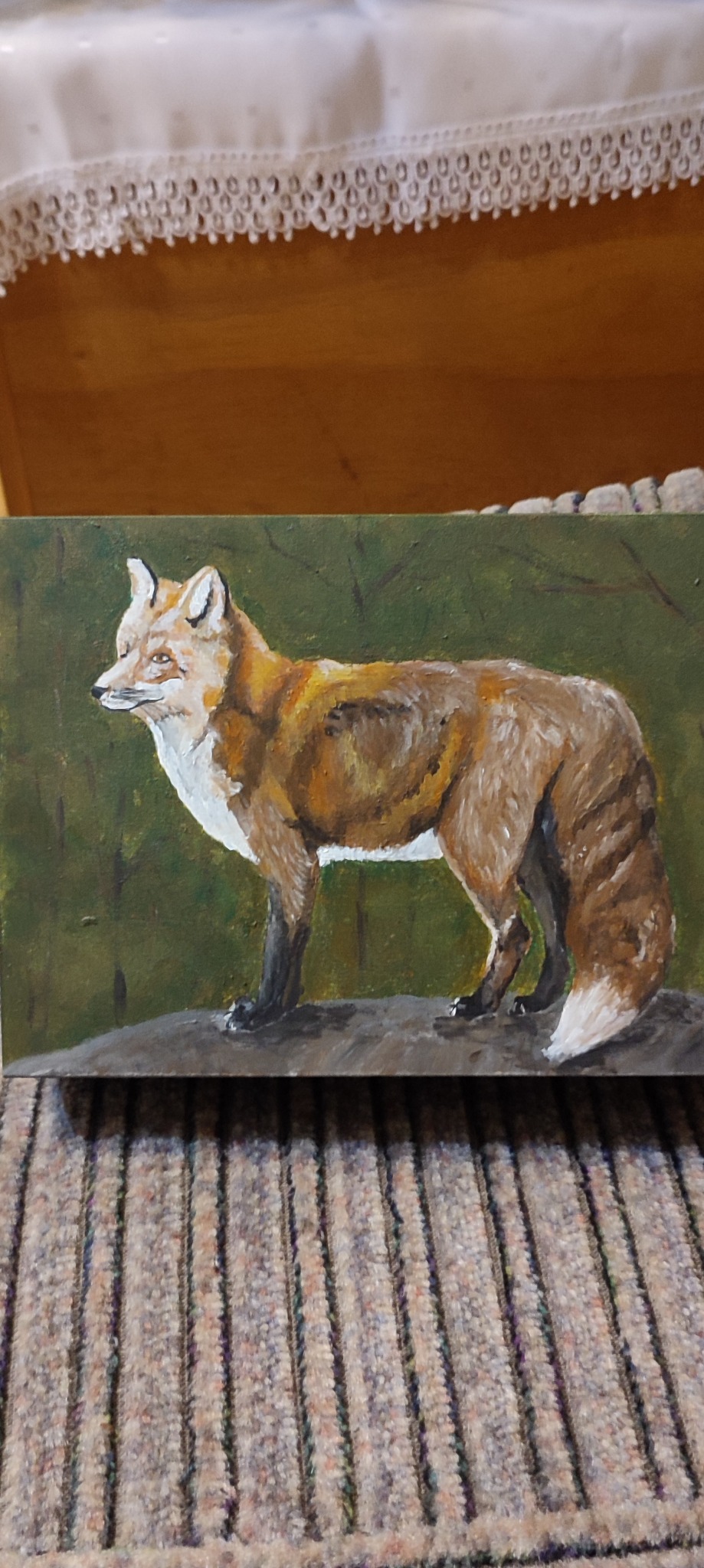 Szkatułka o wymiarach 25/15/10 szlifowana, zagruntowana, malowana farbami akrylowymi, zabezpieczona werniksem