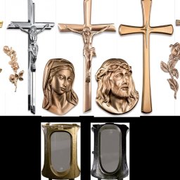 Ferini ozdoby mosiężne na nagrobki