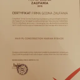 Możemy się poszczycić że od 2015r, co rocznie otrzymywaliśmy certyfikat rzetelna firma.