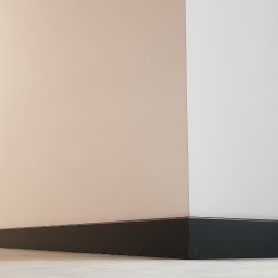 Aniamagroup - Wnętrze po remoncie: Ściany pomalowane na biało, z czarnymi listwami przypodłogowymi i gniazdkiem elektrycznym na ścianie.