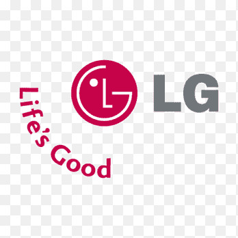 Logo firmy LG w kolorach czerwonym i szarym na białym tle.