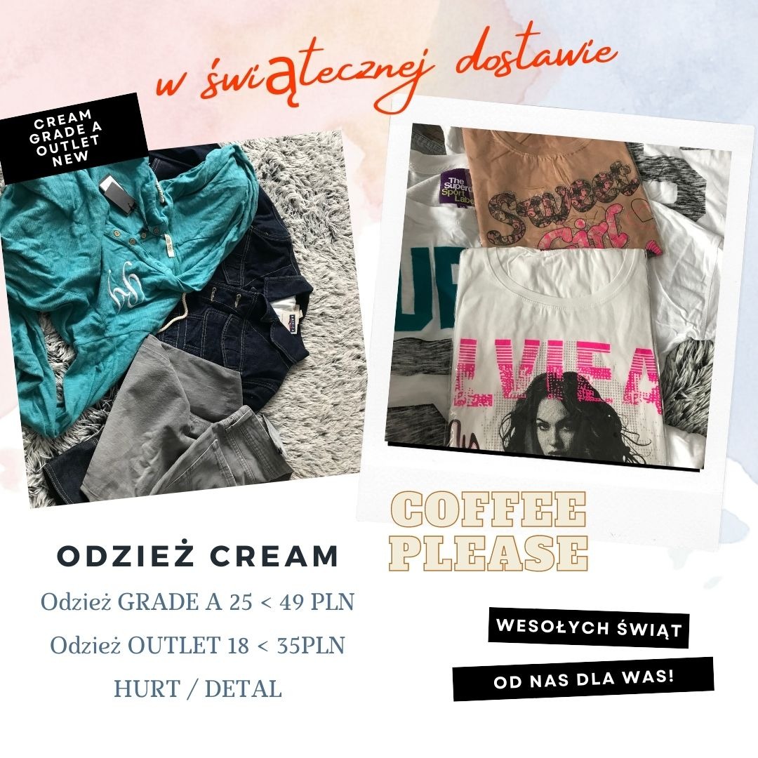 Odzież OUTLET NEW - Damska, męska, młodzieżowa, kids, sezon, mix