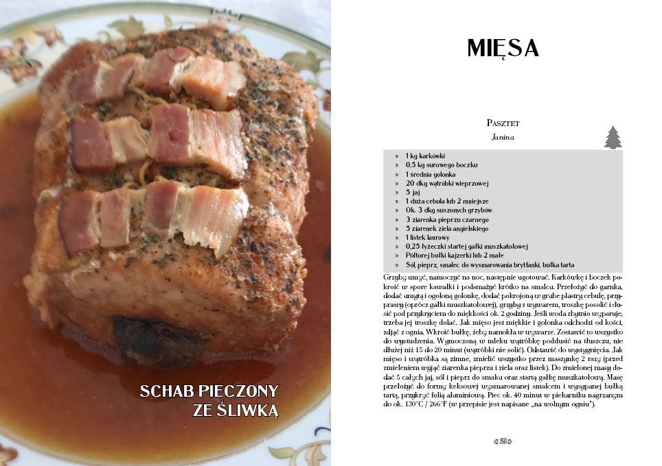 Przykładowa rozkładówka książki kucharskiej