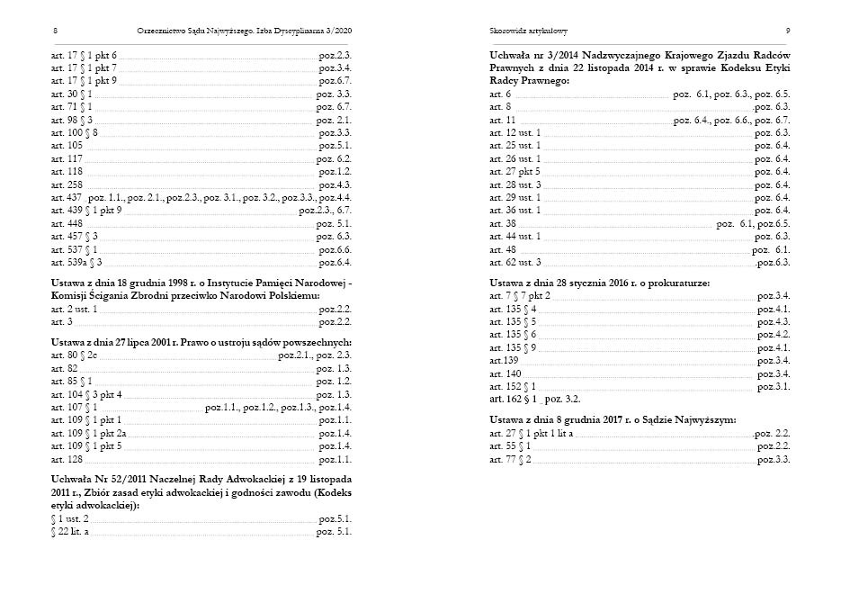 Przykładowa rozkładówka skorowidzu
