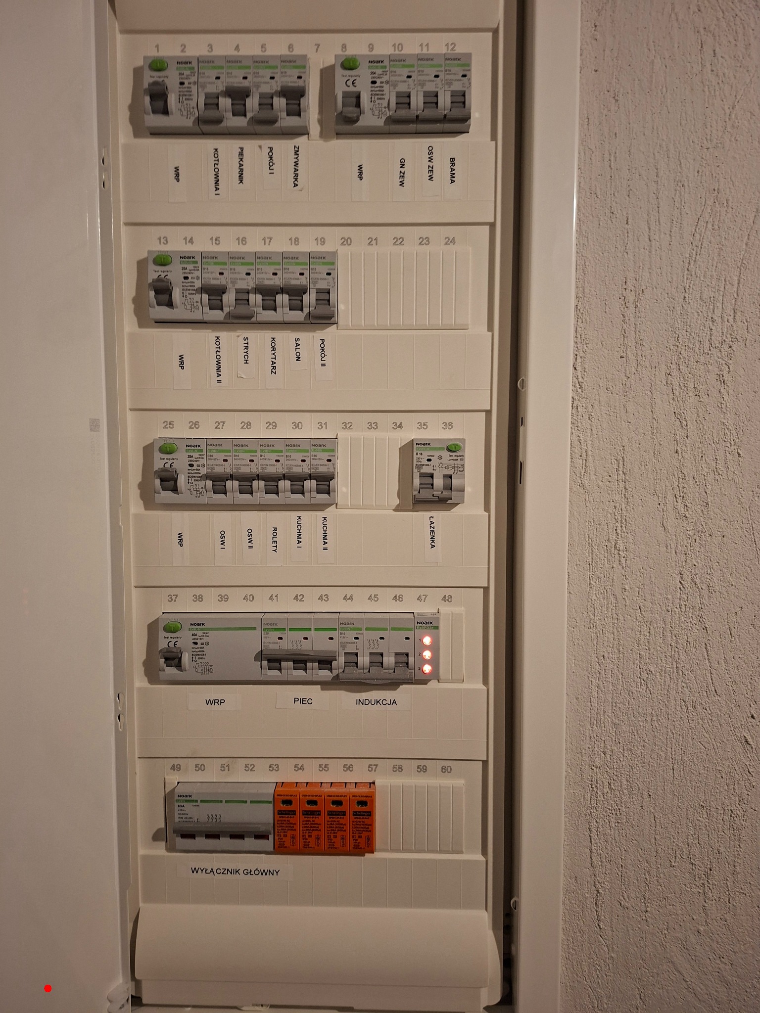 Tablica rozdzielcza domek letniskowy