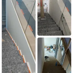 Płyty G-K obróbka barierek szklanych